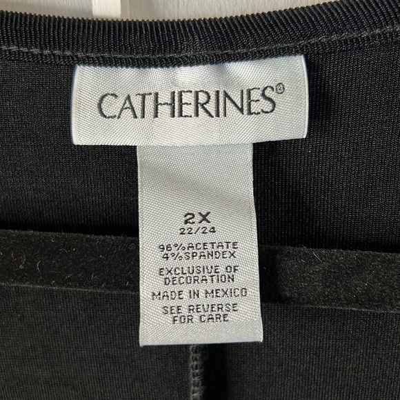 Catherine’s Black Tank Rounded Neck With Beaded Edge Size 2X Like New - Picture 3 of 5